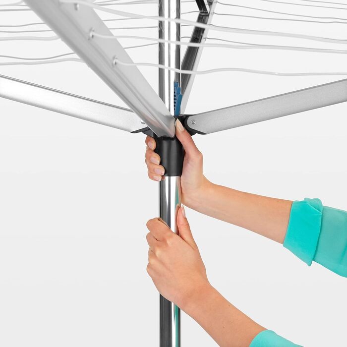 Ротаційна сушарка для білизни Brabantia Topspinner (50м) з металевим анкером та захисним чохлом, срібляста