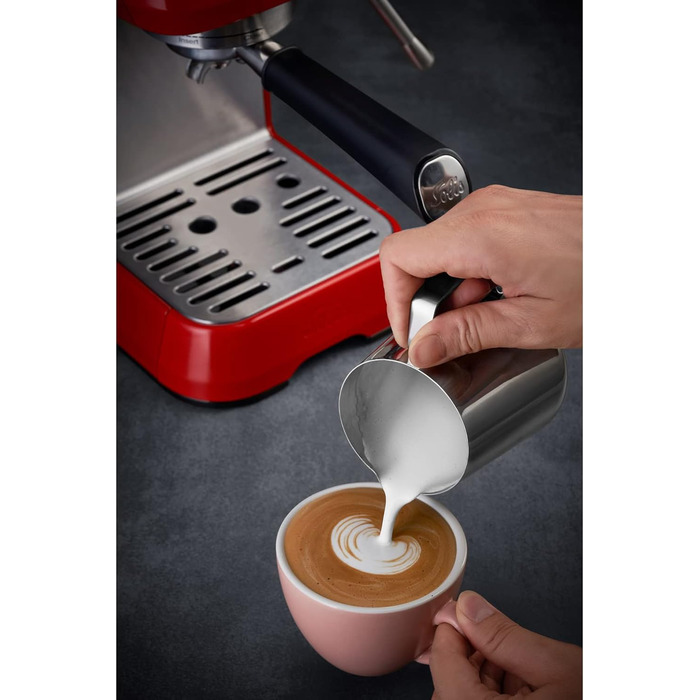 Еспресо-машина Solis Barista Perfetta Plus 1170, професійна ріжкова кавоварка з манометром, паровою та гарячоводною насадкою, температурним регулятором, 54 мм холдером, подвійним носиком, червона