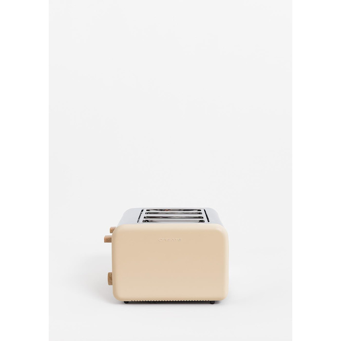 Тостер CREATE TOAST Retro Doble - 6 режимів, піддон для крихт, розморожування, підігрів, 2 широкі слоти, 750W (пісочний)