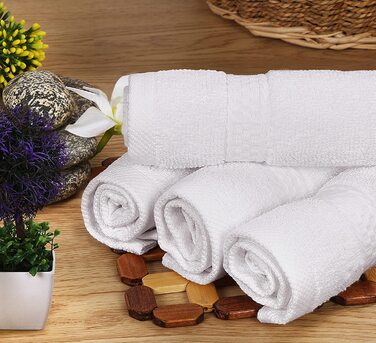 Набір рушників Utopia Towels 8 шт. з бавовни, білі — 2 банних, 2 для рук, 4 для обличчя з петлею