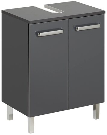 Підставка під раковину Pelipal Quickset 311, антрацит глянцевий, 50 см | Шафка під раковину без раковини з 2 дверцятами