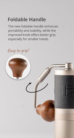 Кавомолка 1Zpresso J срібна, 35 г, з конічним жорном з нержавіючої сталі та регулюванням помелу