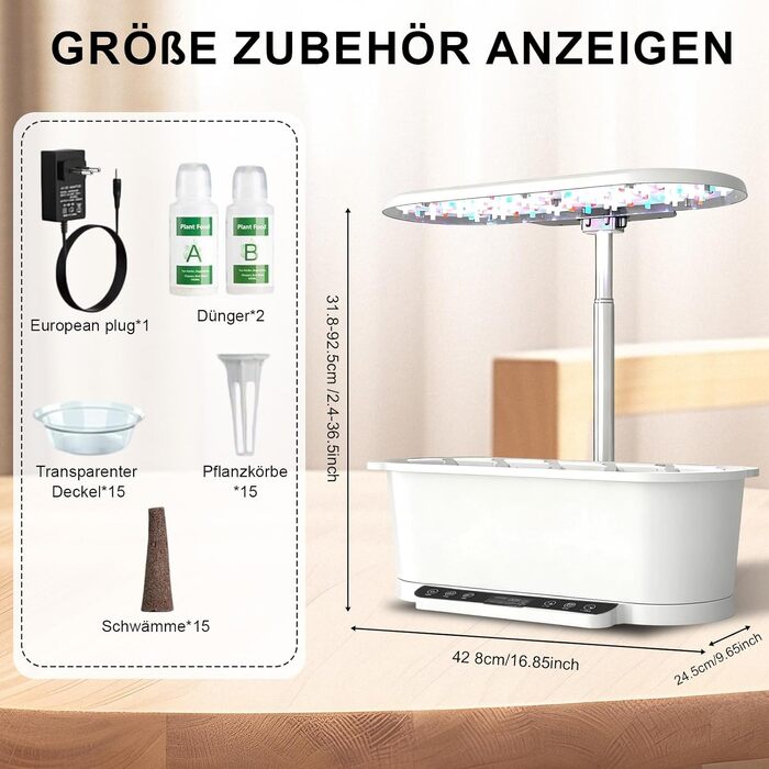 Smart Herb Garden Kit: Гідропонна система для вирощування зелені в приміщенні з LED-підсвіткою та WiFi