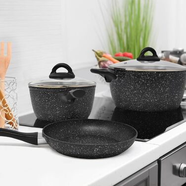 Набір сковорідок Joeji's Kitchen 3 штуки для індукції, антипригарне покриття