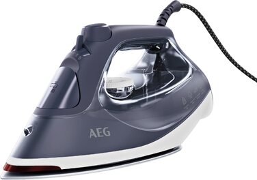 Паровий праска AEG Serie 6000 SI6-1-2MN, 2400 Вт, потужний паровий удар 160 г, система Anti-Kalk, автоматичне вимкнення, синьо-білий