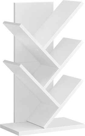 VASAGLE книжкова полиця у вигляді дерева, 5-рівнева, кутова, компактна, стелаж для зберігання у спальню, вітальню, домашній офіс, хмарно-білий LBC183T14