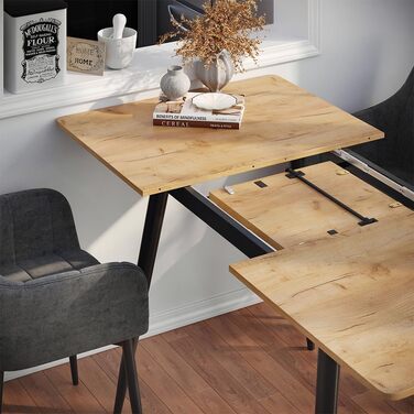 Розкладний стіл Vicco Esstisch Beaver, 80x70 см, золото-дубовий/чорний, 120-160x75x80 см