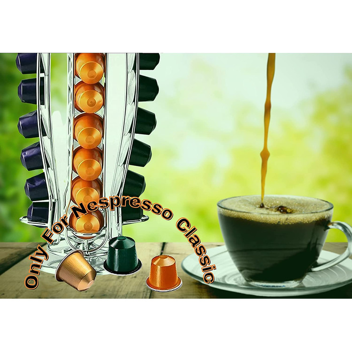 Підставка-диспенсер для кавових капсул Nespresso EXZACT, 40 капсул, обертається на 360°, стійка, металева