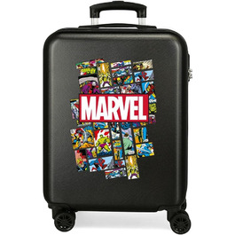 Дорожня валіза Marvel Avengers, ABS, 38x55x20 см, 34 л, чорна, 4 колеса, кодовий замок, комікс