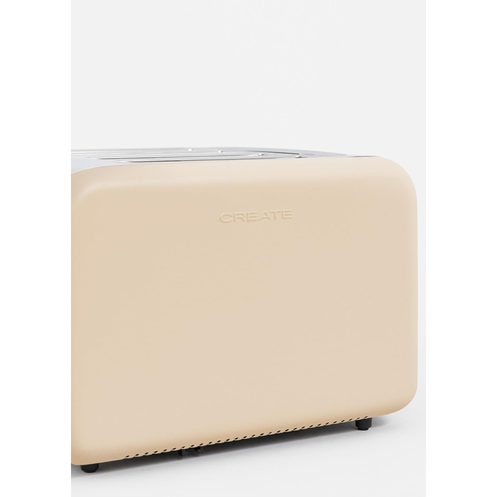 Тостер CREATE TOAST Retro Doble - 6 режимів, піддон для крихт, розморожування, підігрів, 2 широкі слоти, 750W (пісочний)