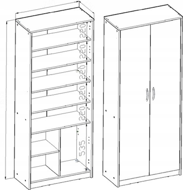 Шафа-гардероб Bestseller Patryk R004, 74x180x35 см, білий / дуб сонома