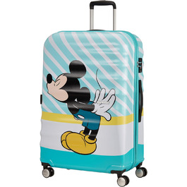 Валіза American Tourister Wavebreaker Disney Mickey Blue Kiss 77 см, 96 л, багато кольорів, спінер