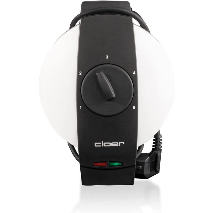 Вафельниця Cloer 1641S для голландських стропвафель, 850 Вт, 14,5 см, регульоване підсмаження, біла