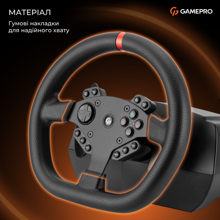 Ігрове кермо GamePro RW070PM з педалями та коробкою передач XBOXONE/PS4/PC