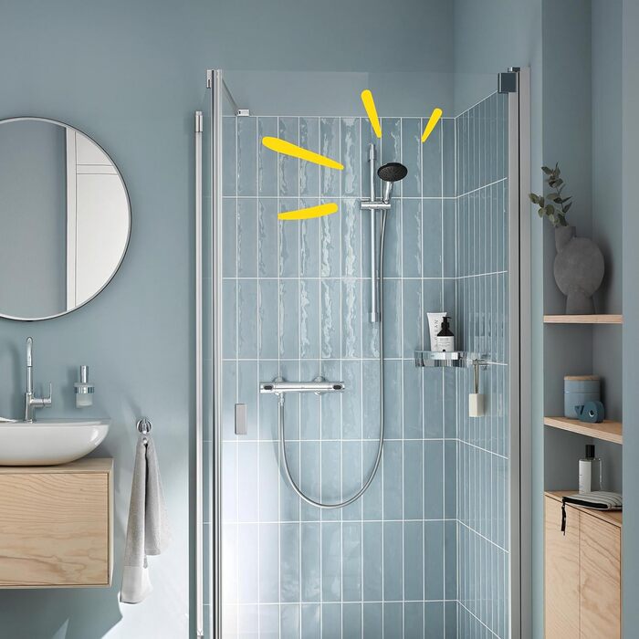 Душова лійка GROHE Vitalio 110, водоощадна (8 л/хв), 3 режими струменя, універсальне підключення, хром, 26031001