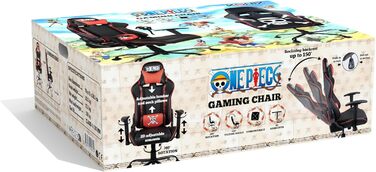 Ігрове крісло Konix One Piece, PU-шкіра, 150° нахил, регульовані підголівник і подушка для попереку, чорний з червоним