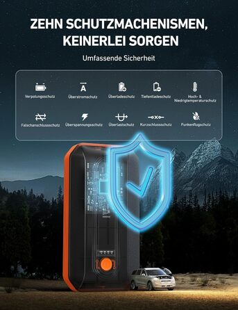 Powerbank AstroAI B8 для автомобіля: пускова станція, 7.0L бензин/5.5L дизель, LED, QC 3.0 USB, 12V