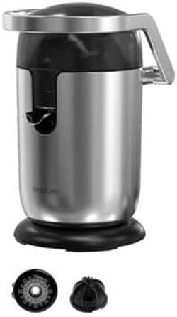 Електрична цитрусова вижималка Cecotec EssentialVita Hyden 600, 600 Вт, сталеве сито, 2 знімні конуси, система захисту від крапель