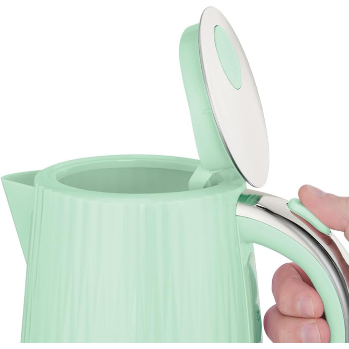 Електричний чайник Russell Hobbs Eden 27362-70, 1.7 л, 2400 Вт, колір фісташковий, нержавіюча сталь, з фільтром від накипу та індикатором рівня води