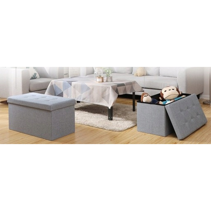 Оббитий пуф Wide Decor, 80x40x40 см, сірий