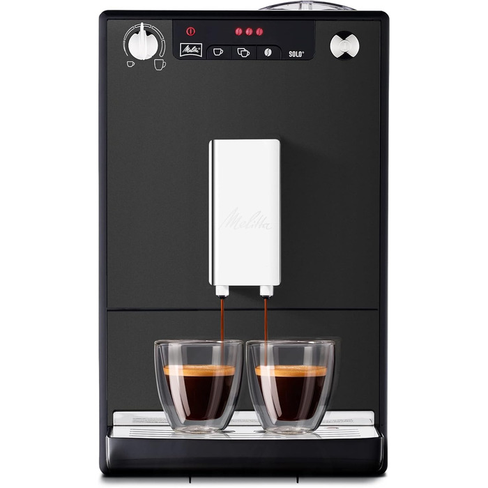 Кавова машина Melitta Solo E950-444, матова чорна, з фільтрами Pro Aqua (3 шт.), захист від накипу, просте обслуговування