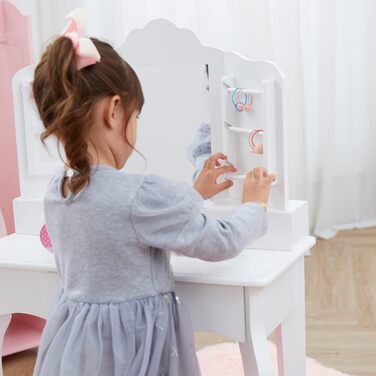 Дитячий туалетний столик Fantasy Fields Little Princess Anna білий з дзеркалом, шухлядами та стільчиком