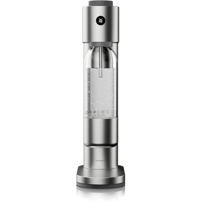 Автоматичний сифон для води WMF Element One зі сталі, газифікатор води з 3 рівнями насичення, сріблястий