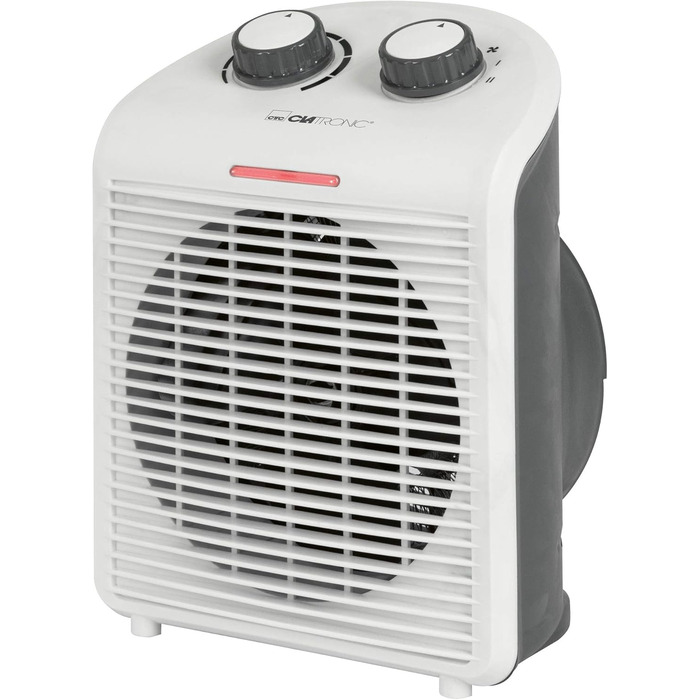 Компактний мобільний тепловентилятор Clatronic HL 3761, 2000 Вт, 1000 Вт, білий, з вентилятором, контролем перегріву та індикатором роботи