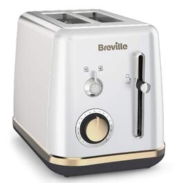 Тостер Breville Mostra для 2 скибок з підставкою для булочок, сріблястий з золотими акцентами