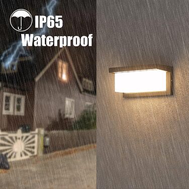 Klighten LED настінний світильник для вулиці, 2 шт, 3000K, IP65, алюмінієвий, чорний, для дому, саду та тераси