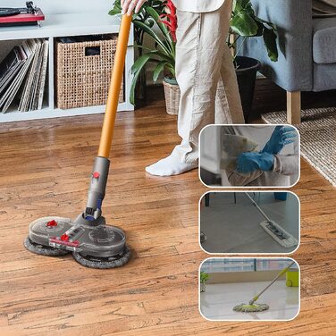Електрична насадка для вологого прибирання Jajadeal для пилососа Dyson V12 Detect Slim, комплект з 12 мопами та знімним резервуаром для води