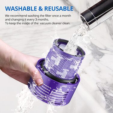 Миючий фільтр JORAIR для пилососа Dyson V10 SV12, сумісний із Absolute, Animal, Total Clean, Motorhead, змінний фільтр, набір 2 шт, заміна DY-969082-01