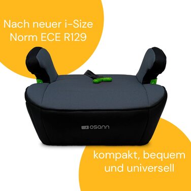 Дитяче автокрісло Osann Junior Isofix Gurtfix i-Size, бустер для дітей 126-150 см, чорний
