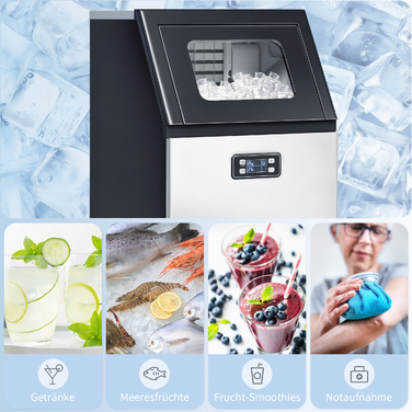Промисловий льодовігенератор 45 кг/24год з бункером на 11 кг та LCD-дисплеєм для ресторанів