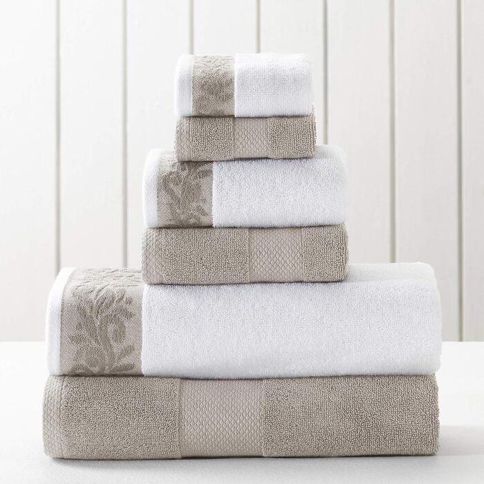 Набір рушників Modern Threads 600 г/м² з жакардовою бордюрою, стандарт, колір тауп