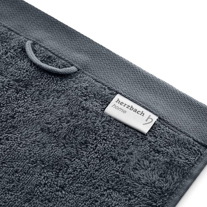 Рушники Herzbach Home Premium 50x100 см, 2 шт, антрацит — м'які, високоякісні, 100% бавовна