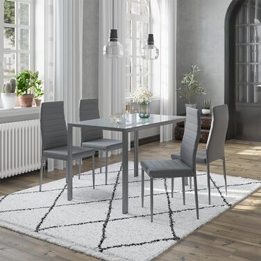 Дитячий комплект меблів Vicco Grand: сіра лавка та стілець, 3 предмети, 85х46.5 см