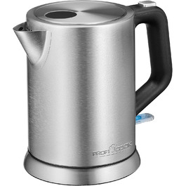 Електрочайник ProfiCook 1 л, нержавійка, 2200 Вт, компактний, BPA-free, одноручне керування, індикатор рівня води, модель PC-WKS 1106