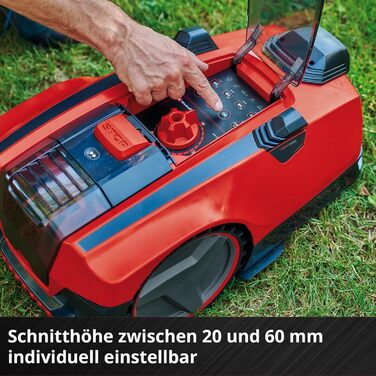 Газонокосарка-робот Einhell FREELEXO CAM 500 Power X-Change, 18V, безщітковий двигун, камера замість обмежувального дроту, для газонів до 500 м², ширина скошування 18 см, до 25% нахилу, акумулятор 3,0 Ah, 5 м магнітної стрічки