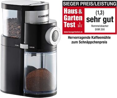 Кавоварка Moccamaster KBG Select 1.25 л 1520 Вт матова чорна + кавомолка Rommelsbacher EKM 200, 250 г, 110 Вт, комплект для приготування кави