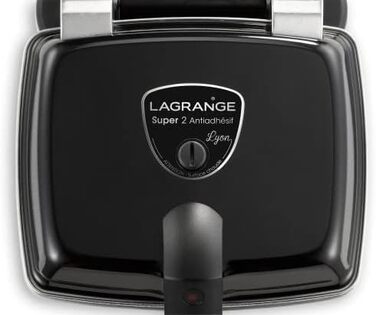 Електрична вафельниця Lagrange для вафель і овочів, 2 пластини, 1000 Вт, чорна