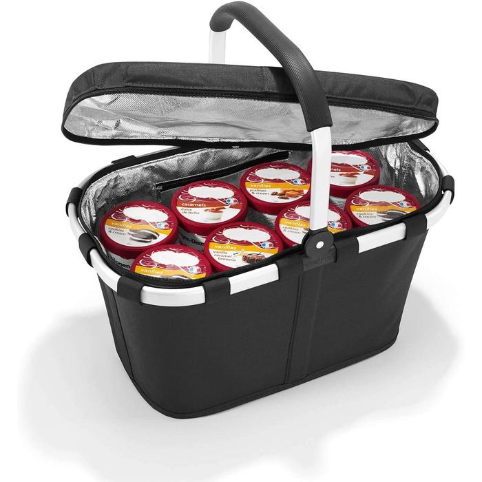 Термосумка-кошик Reisenthel Carrybag ISO чорна, ізотермічна, водостійка, з кришкою, стильний кошик для покупок