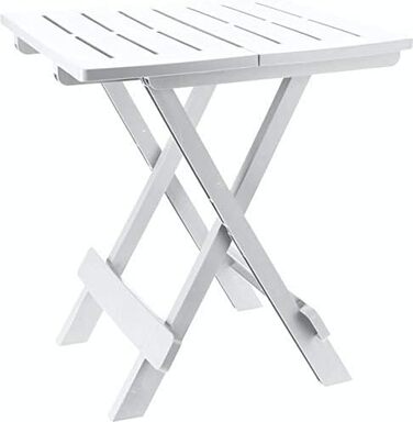 Складаний пластиковий стіл Spetebo Adige 45x43 см білий — для саду, балкона, кемпінгу, чайний стіл