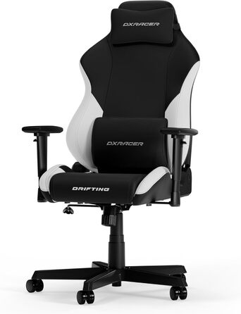 Ігрове крісло DXRacer DRIFTING L, чорне-біле, EPU шкіра, оригінал