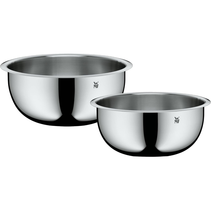 Набір кухонних мисок WMF Function Bowls, 2 шт., діаметр 22 та 24 см, Cromargan нержавіюча сталь, багатофункціональний (для замішування, салатів, подачі), складений, набір мисок