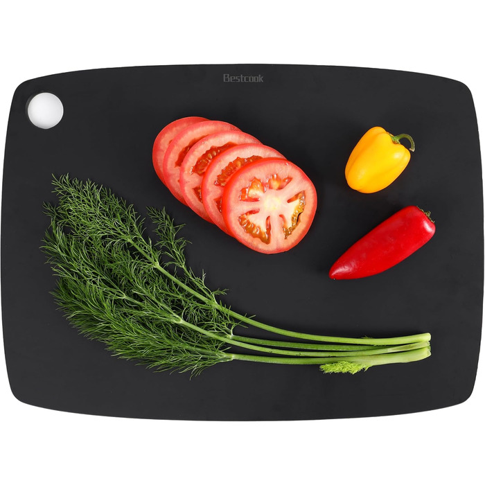 Набір дощок для нарізання BESTCOOK з дерев'яного волокна (3 шт.), S/M/L, для м'яса, овочів, сиру та хліба, щільні, антипористі, BPA-free, безпечні для ножів, можна мити в посудомийній машині, чорні