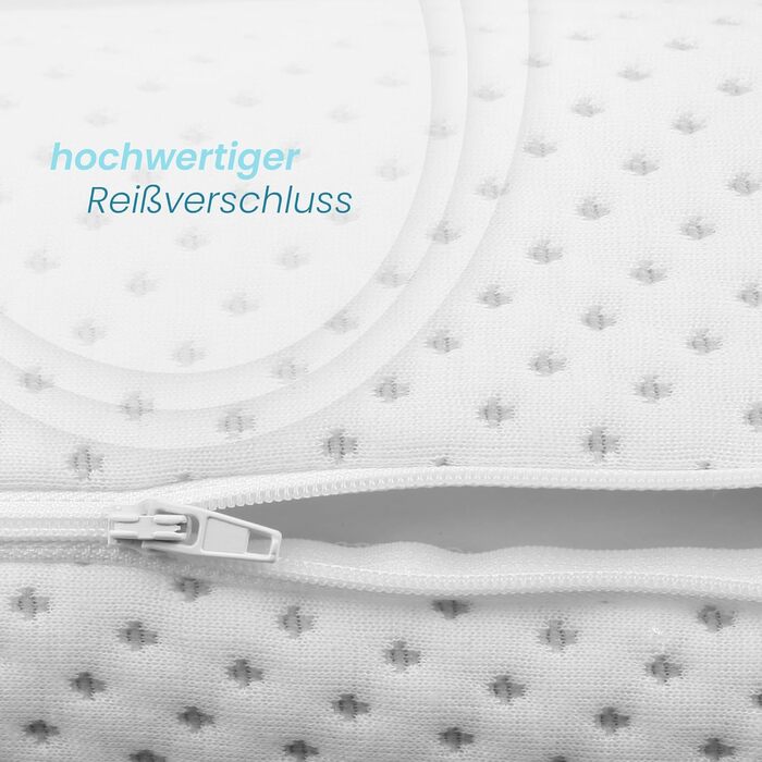 Подушка для шиї Bestlivings з піни Memory Foam (30x35x9 см) з антимікробним чохлом Silver Protect, Öko-Tex