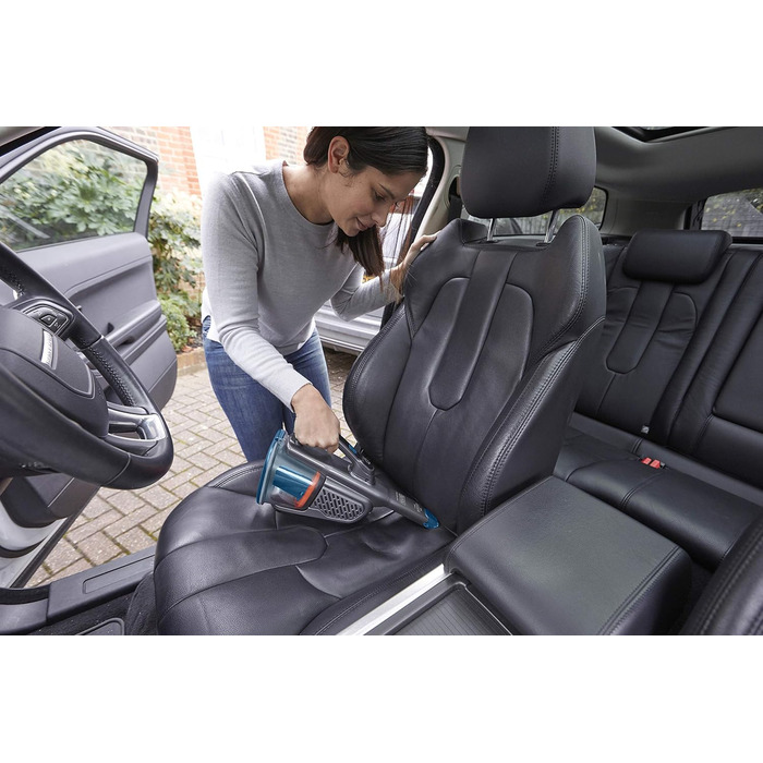 Акумуляторний ручний пилосос BLACK+DECKER BHHV320B, 12В, 25AW, циклонна фільтрація, без мішка, з висувною щілинною насадкою та зарядною станцією, титаново-синій