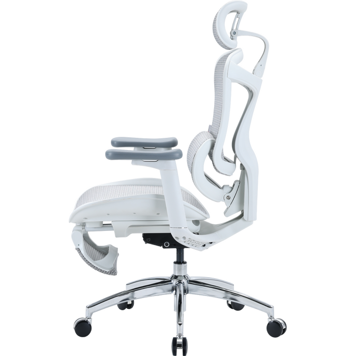 Крісло офісне з підставкою для ніг Sihoo DORO C300L Mesh White with footrest