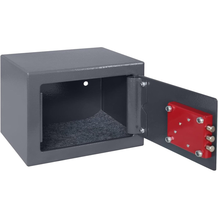 Сейф HMF 49216-11 для меблів, малий, з ключем, 23x17x17 см, антрацит